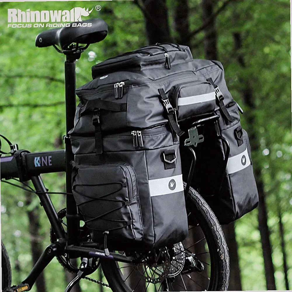 Rhinowalk 65L Bike Pannier Bag Waterproof 3 IN 1 Set Bicycle Rear Rack Saddle